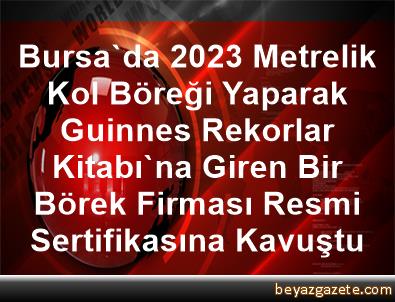 bursa da 2023 metrelik kol boregi yaparak guinnes rekorlar kitabi na giren bir borek firmasi resmi sertifikasina kavustu bursa